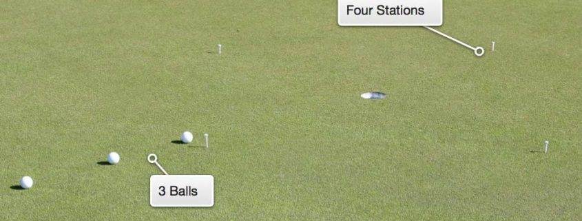 golf putting drill four stations