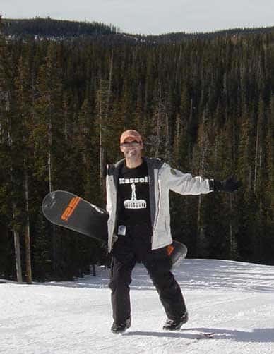 Casey snowboarding in Flagstaff Arizona