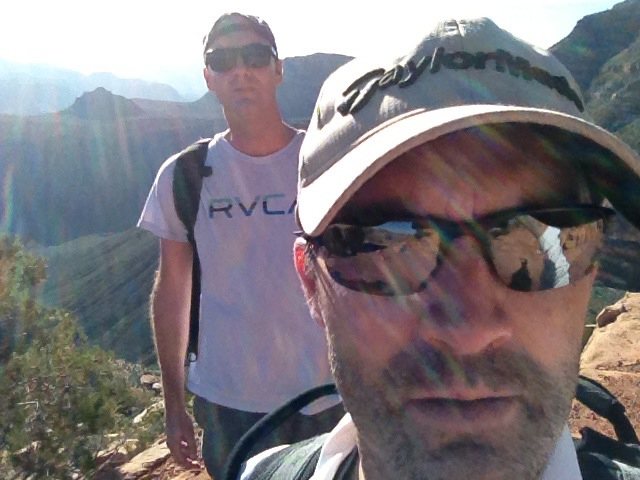 Casey and brother Jake hiking Grand Canyon