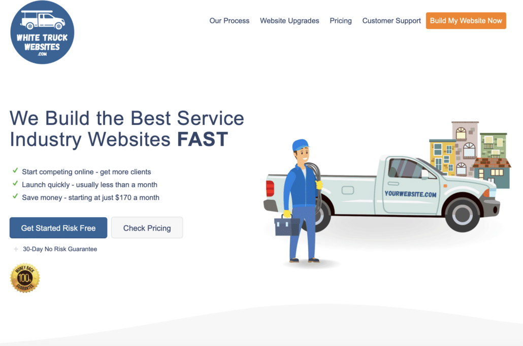 white truck websites homepage